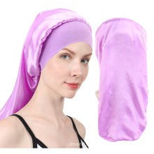 UNIQ Long Satin Bonnet Sleep Cap Hair Loose Cap Large Silk Bonnet 2.36 Inch Elastic Wide Band Night Sleeping Hat